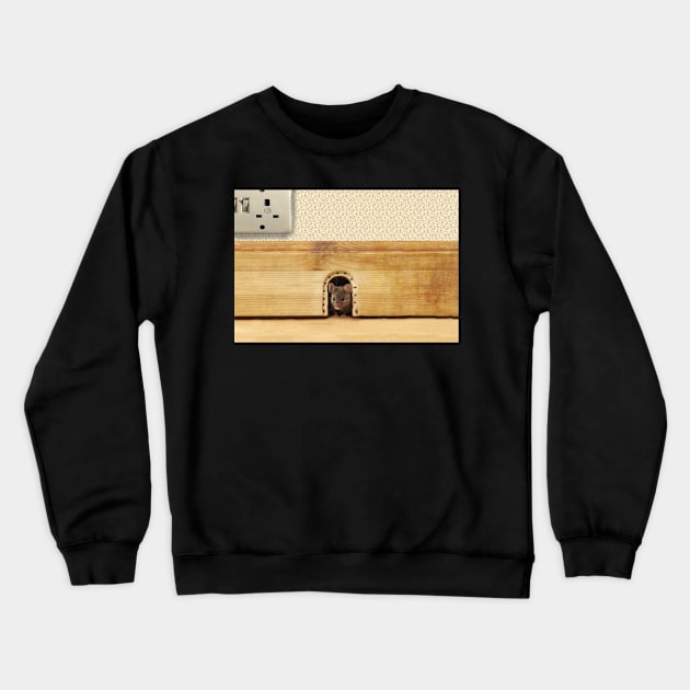 Mouse hole in a wall Crewneck Sweatshirt by Simon-dell